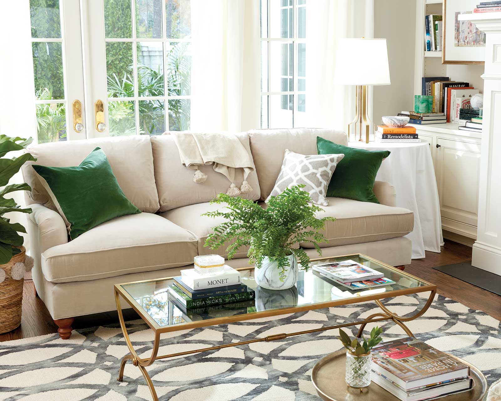 Use a bold patterned rug to anchor your room | Ballard Designs