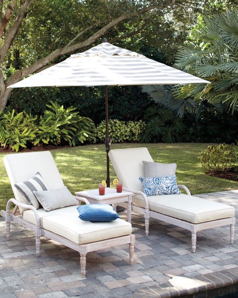 Pair of chaise lounges on a patio | Ballard Designs