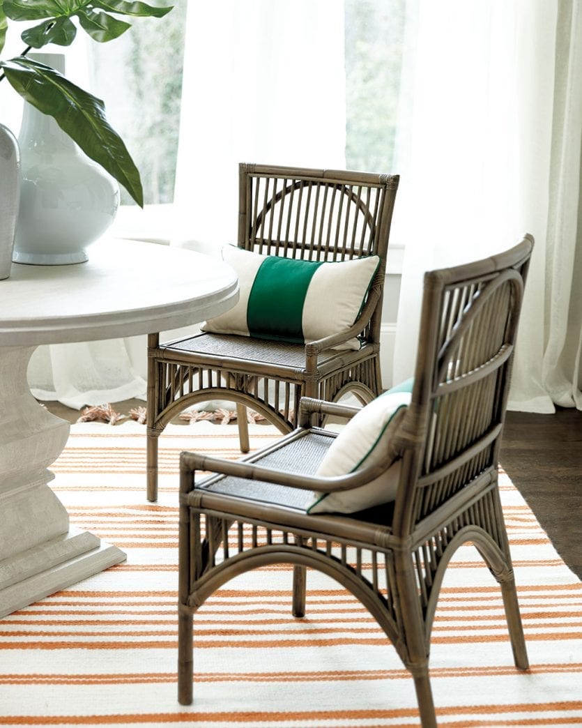 Tropical table setting with citrus color palette and bamboo accents | Ballard Designs