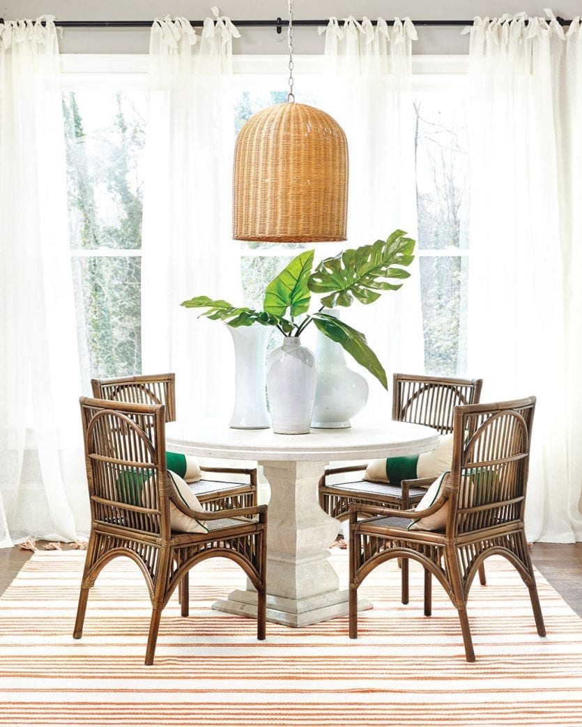 Tropical table setting with citrus color palette and bamboo accents | Ballard Designs