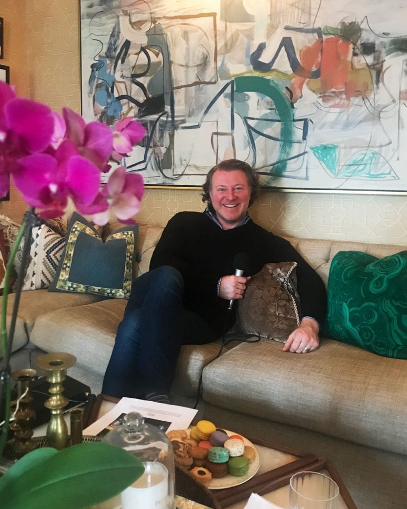 Designer Philip Mitchell in his living room in New York