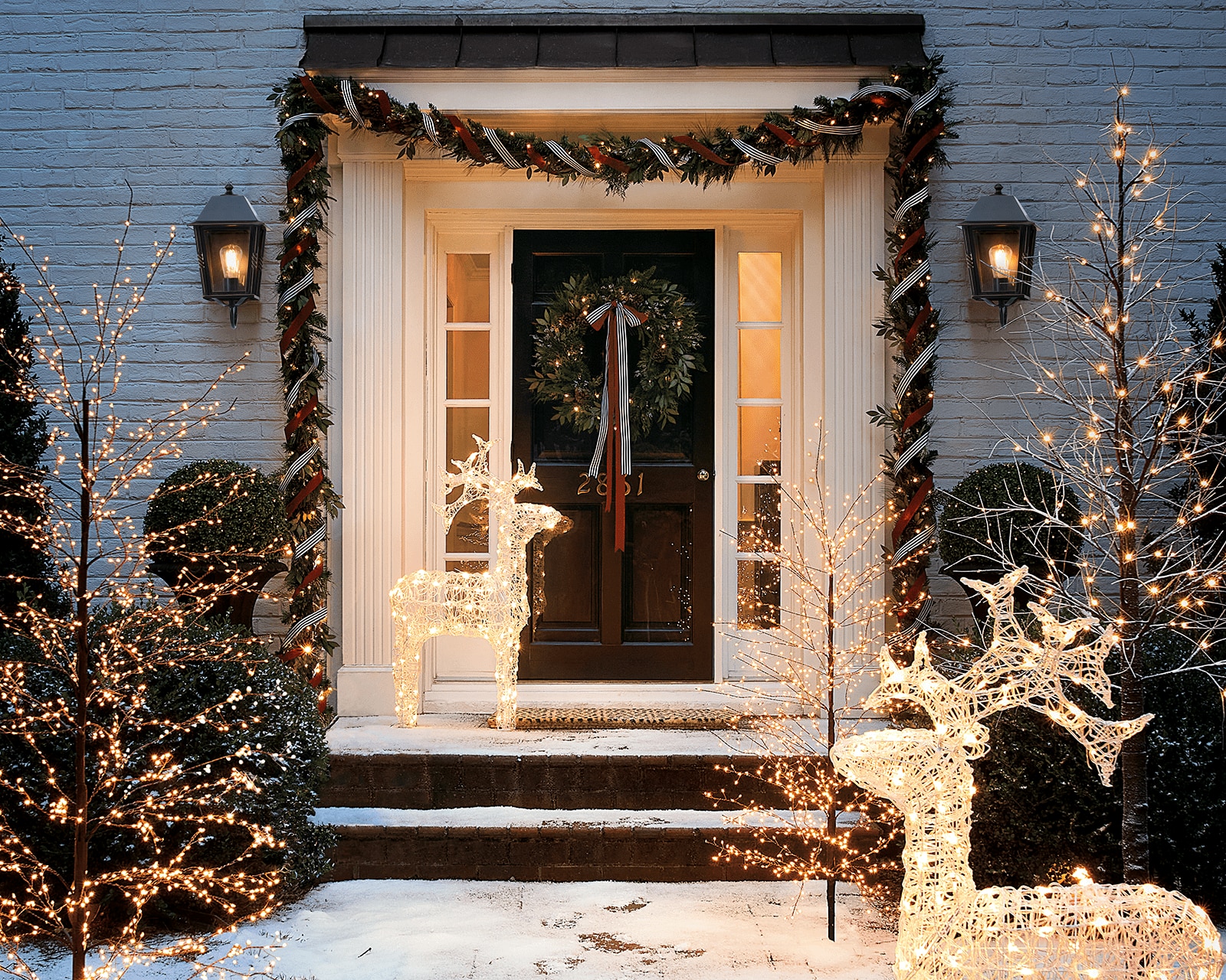 Front Door with Holiday Decor