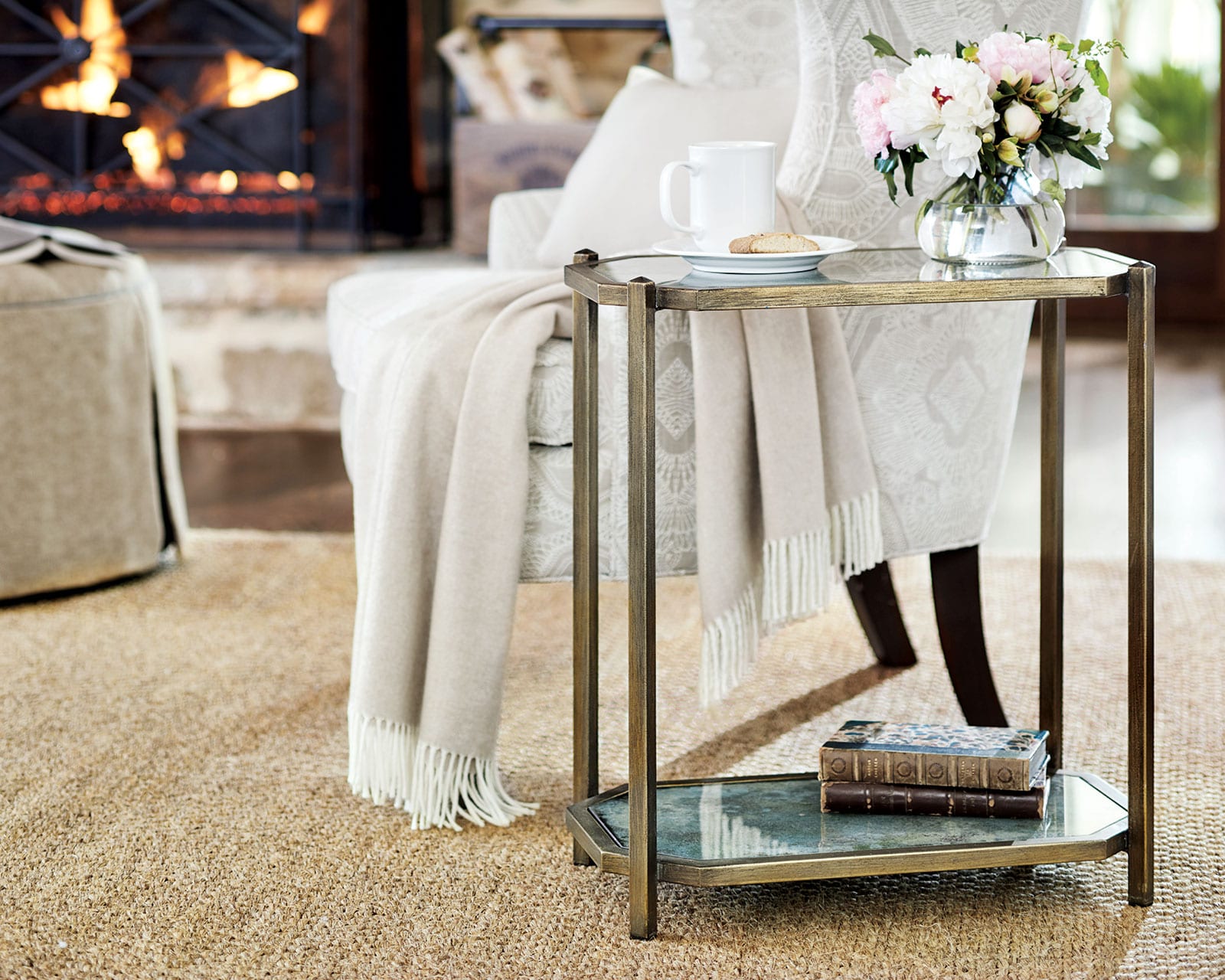 Side table next to arm chair | Ballard Designs