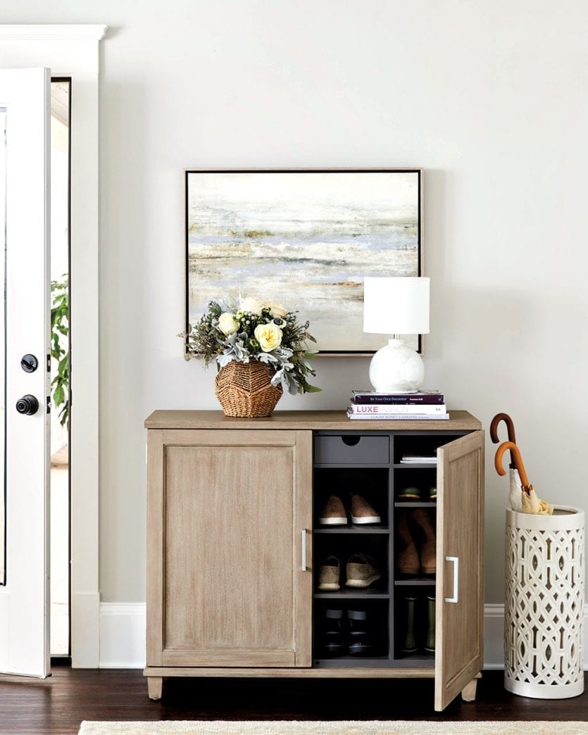 Entry room with show storage, console table | Ballard Designs