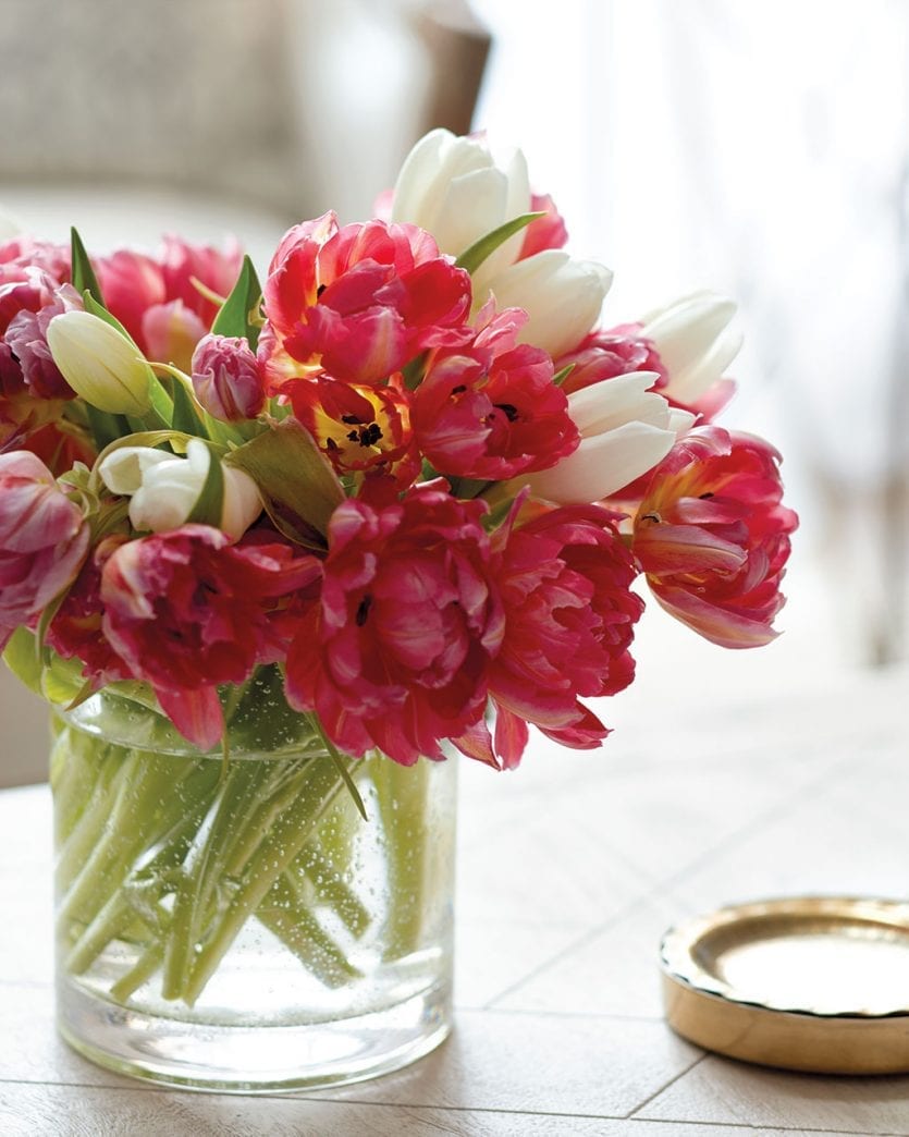 Fresh flowers on coffee table