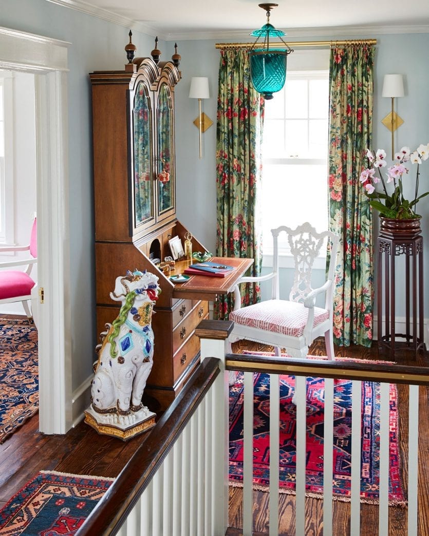 Upstairs hallway in Eddie Ross' Philadelphia home, from House Beautiful