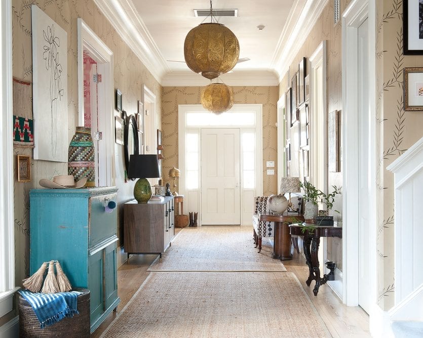 Artist Susan Hable's hallway in Athens, Georgia from Susan Sully's book Southern Hospitality at Home