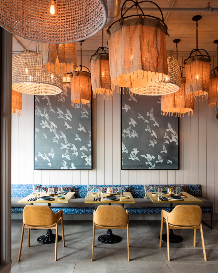 Dining room of Elephant and Dove designed by Thom Filicia