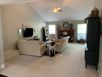 Tara's living room with vaulted ceiling