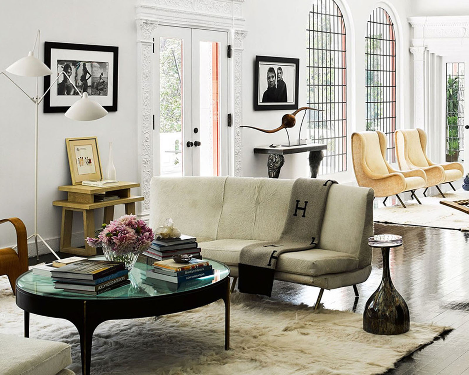 Eclectic living room in Brigette Romanek's Laurel Canyon home