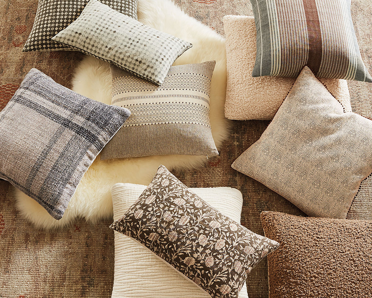 Light and Livable throw pillows from Ballard Designs