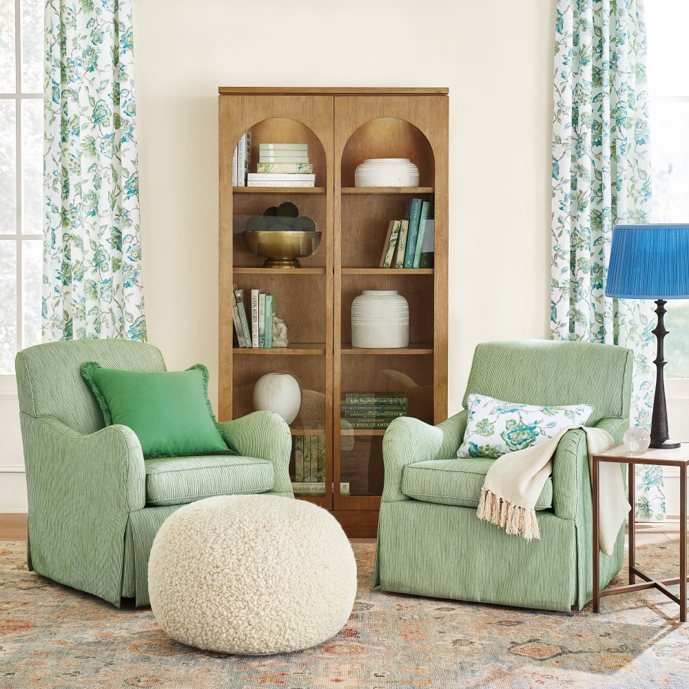 Decorating with green fabric