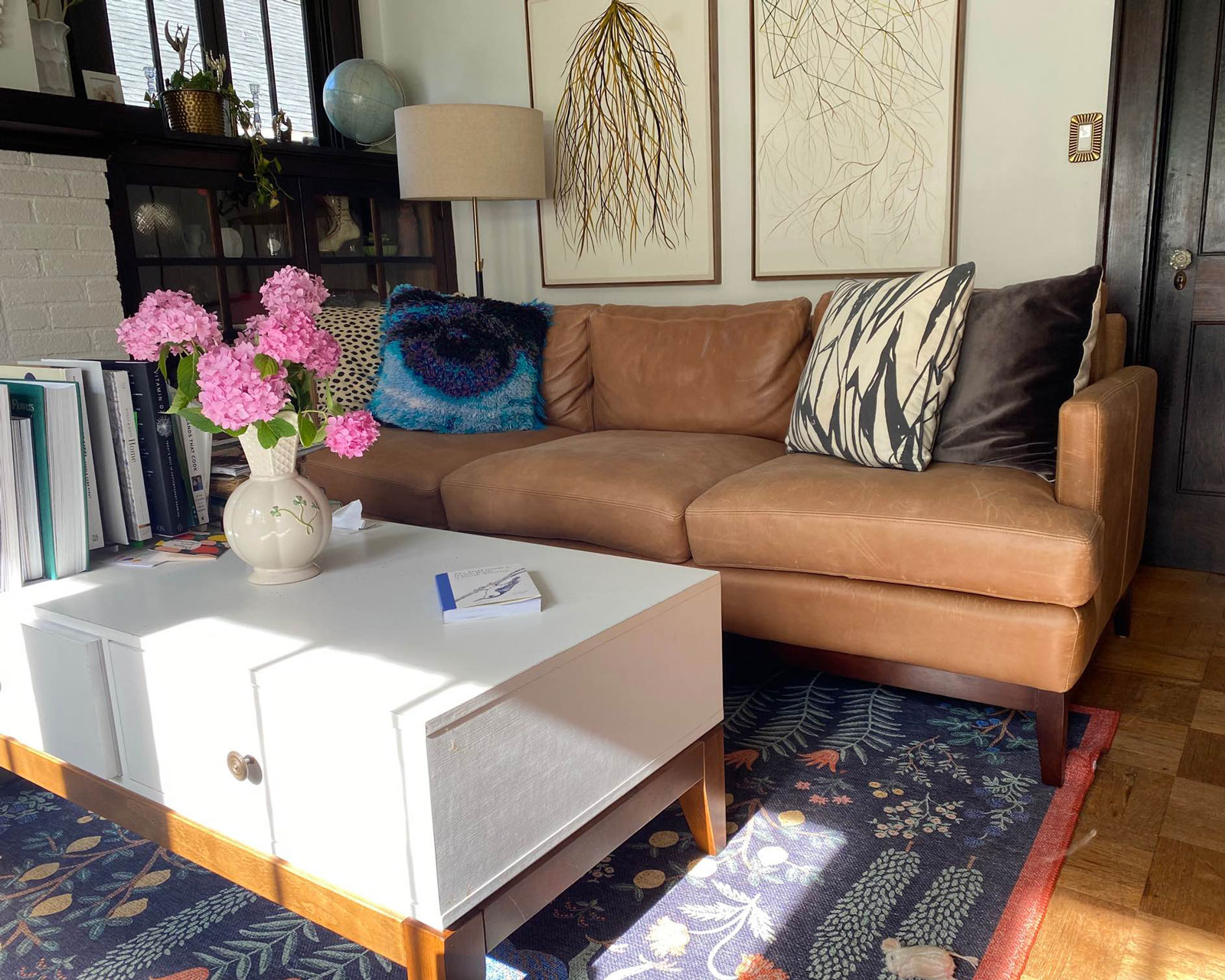 Hartwell Leather Sofa in Liz Anderson's home