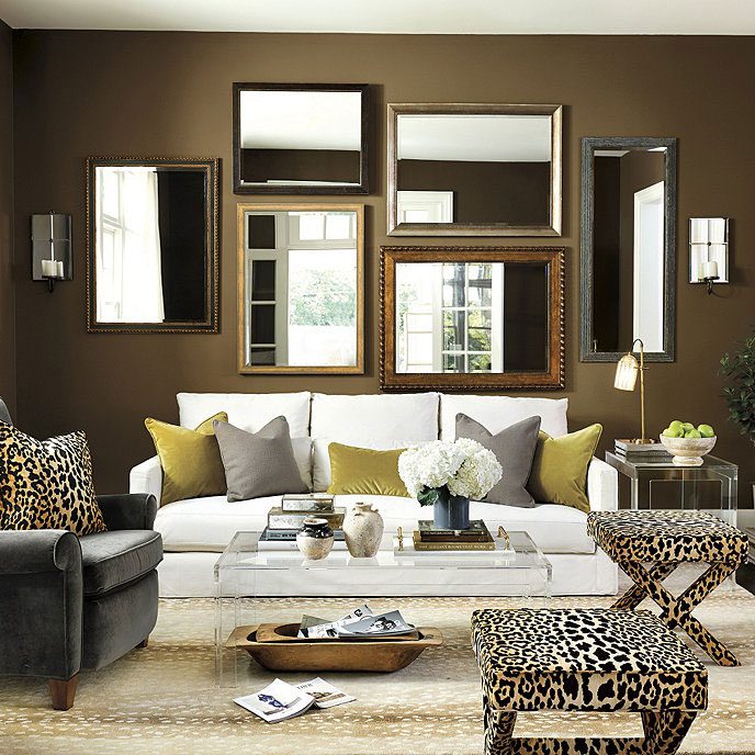 Mirror gallery wall with mixed frames