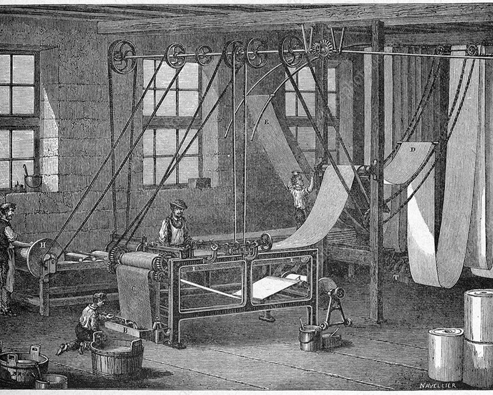 Wallpaper factory in 19th century England