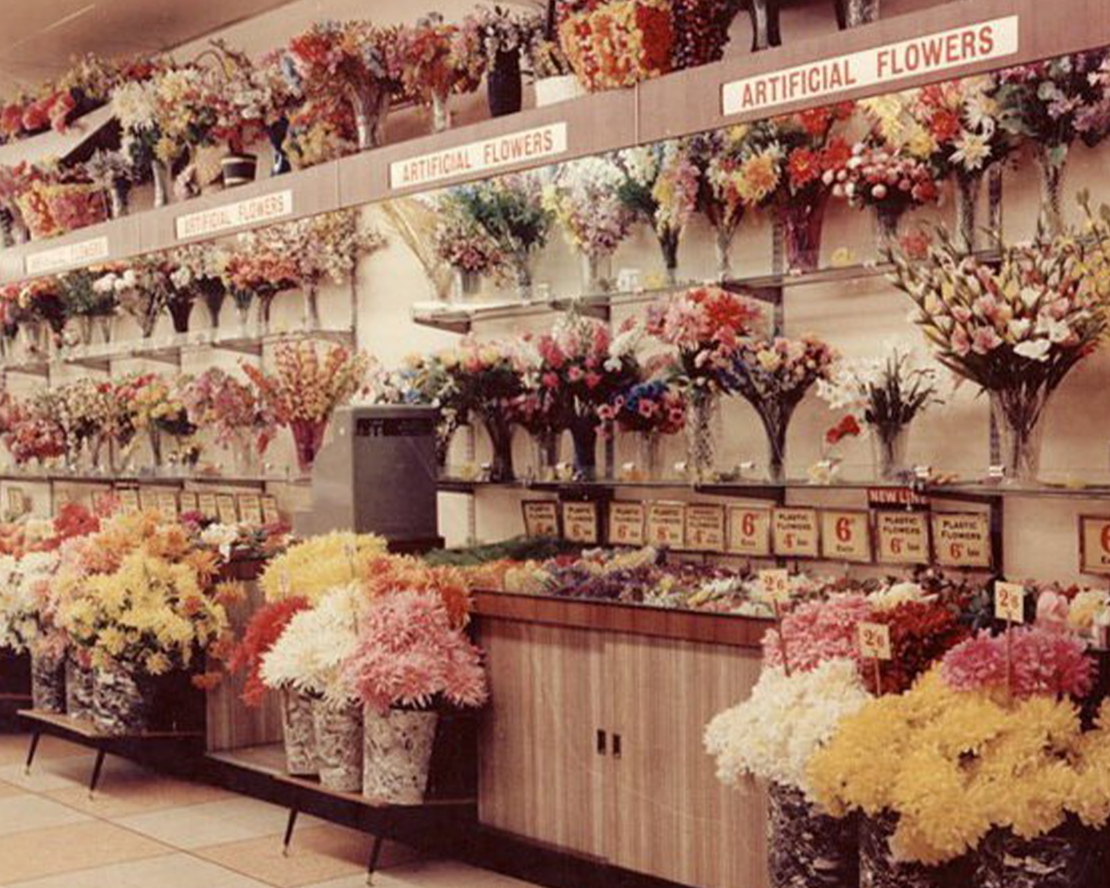 1950s artificial flowers