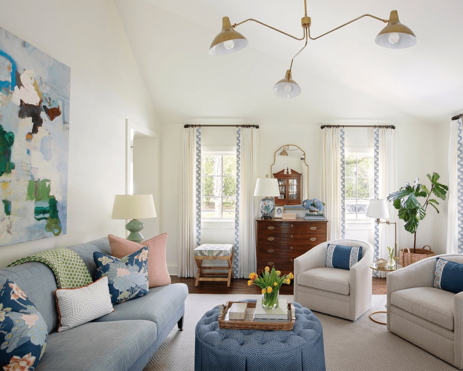 A living room designed by Molly Basile Interiors