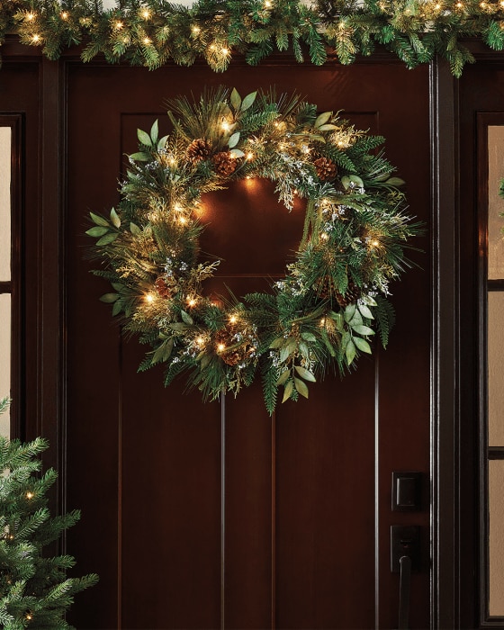 Holiday Wreath on Front Door