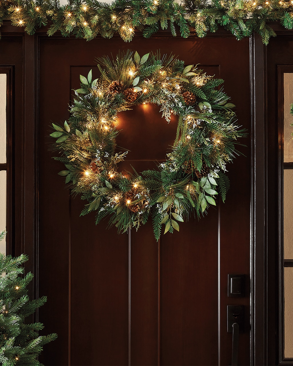 Holiday Wreath on Front Door