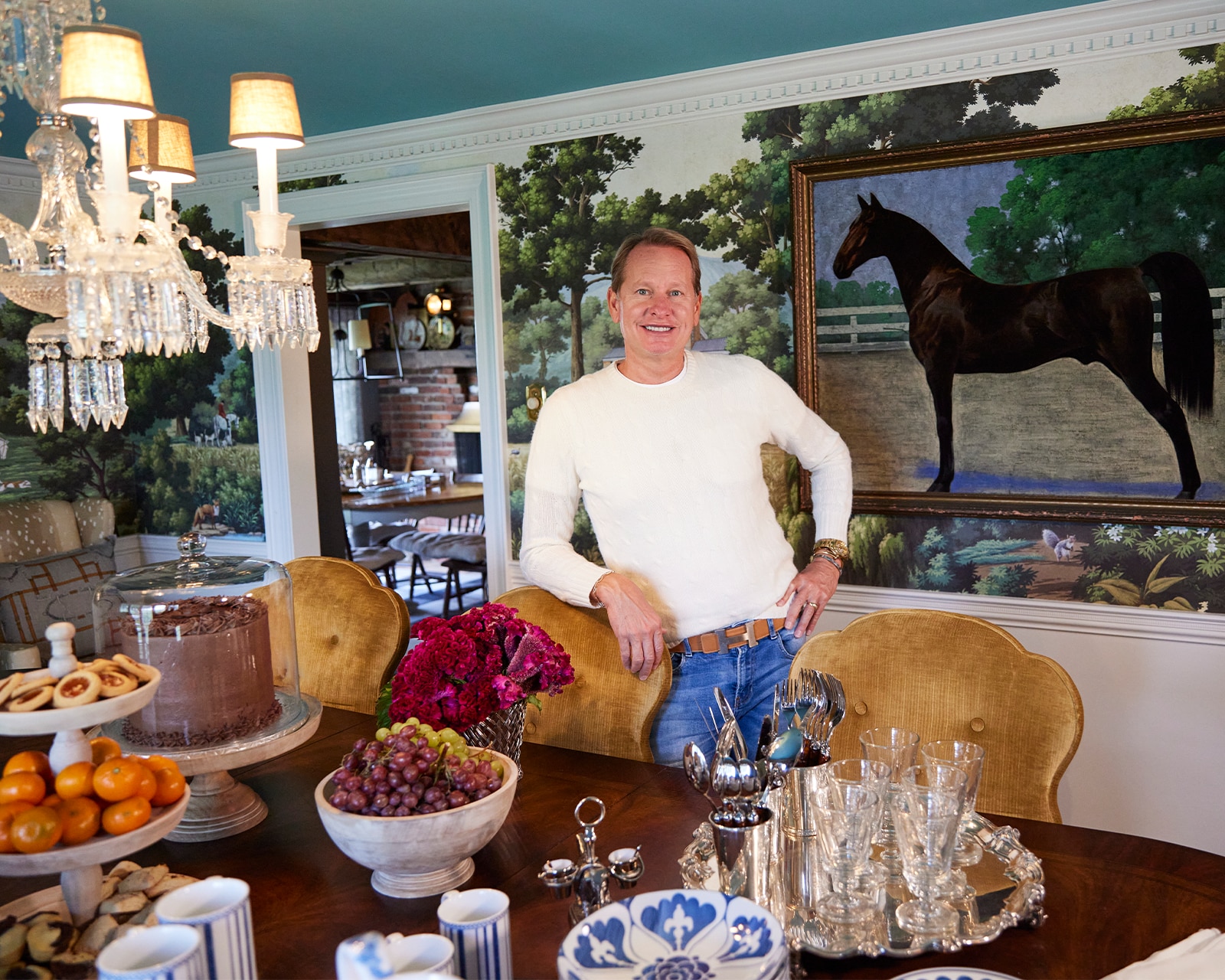 Carson Kressley at Dining Table