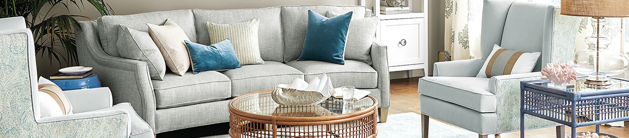 coastal chic home furniture decor in Ballard Designs grouping image